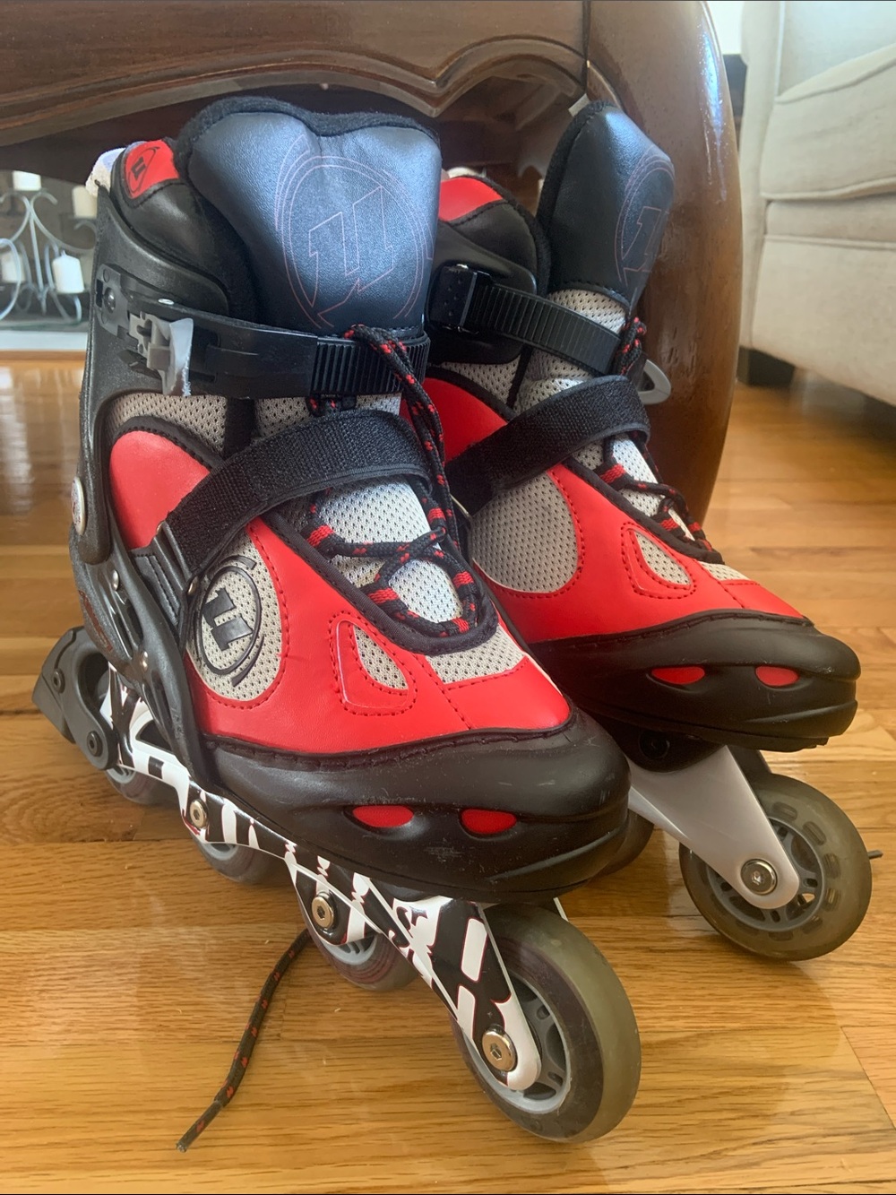 Red and Black Roller Blades Extreme Sports